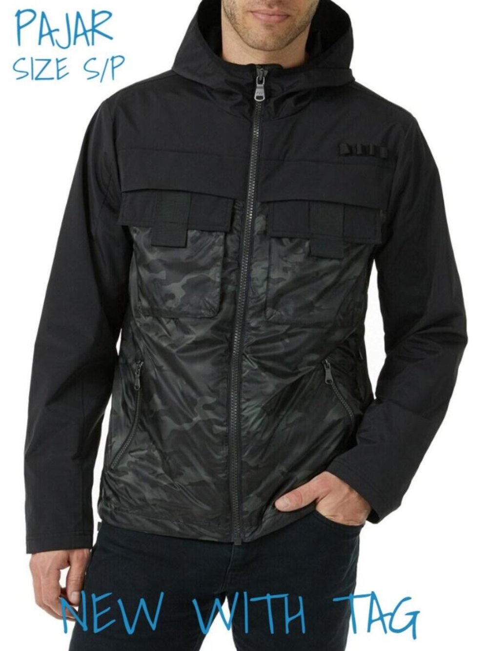 Men's Pajar Canada Packable Camouflage Rain Jacket - New with Tags, Size S/P